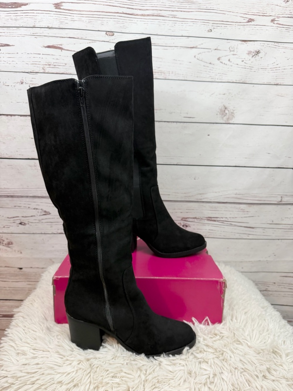 Kohl’s SO Cebenese Black Knee High Block Heel Boots Size 11 NIB